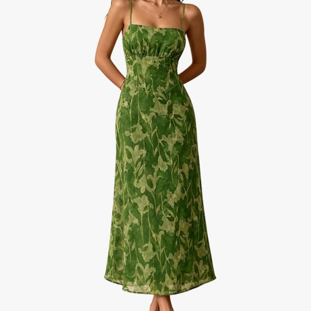 RIHOAS Women's Spaghetti Strap Maxi A-line Formal Tie Back